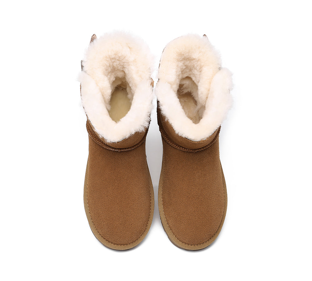 UGG Boots - Sheepskin Single Bow Boots Women Ember