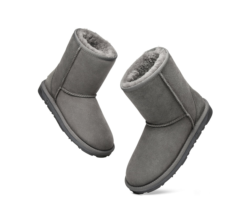 EVERAU® UGG Boots Australian Sheepskin Wool Short Classic Boots - UGG Boots - Grey - AU Ladies 10 / AU Men 8 / EU 41 - Uggoutlet