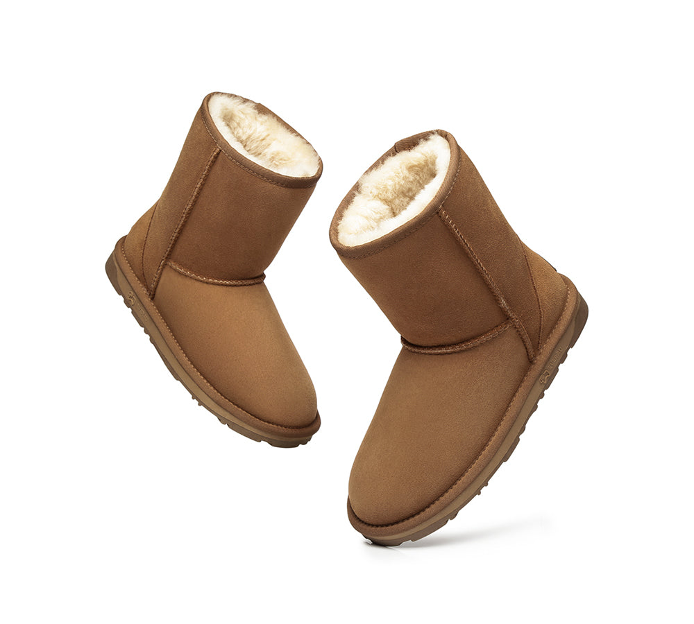 EVERAU® UGG Boots Australian Sheepskin Wool Short Classic Boots - UGG Boots - Chestnut - AU Ladies 10 / AU Men 8 / EU 41 - Uggoutlet