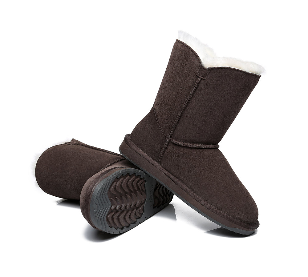 UGG Boots - TA Short Button Women Sheepskin Boots