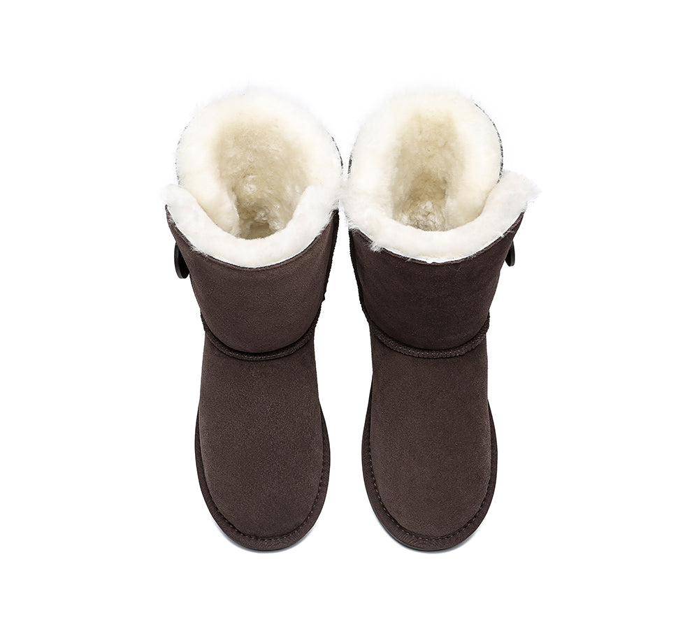 UGG Boots - TA Short Button Women Sheepskin Boots