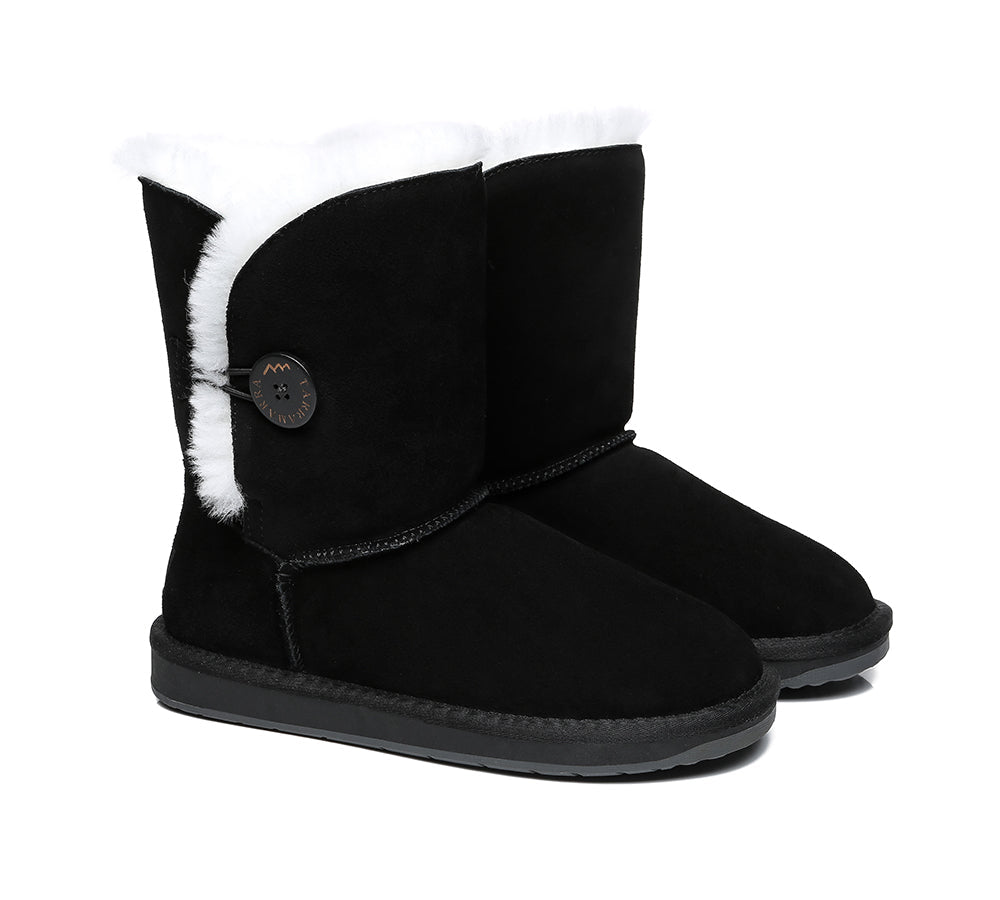 UGG Boots - TA Short Button Women Sheepskin Boots