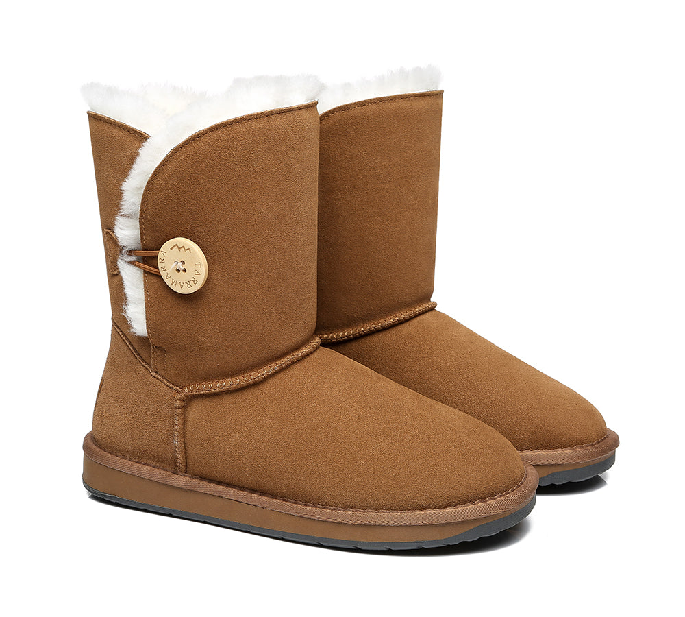 UGG Boots - TA Short Button Women Sheepskin Boots