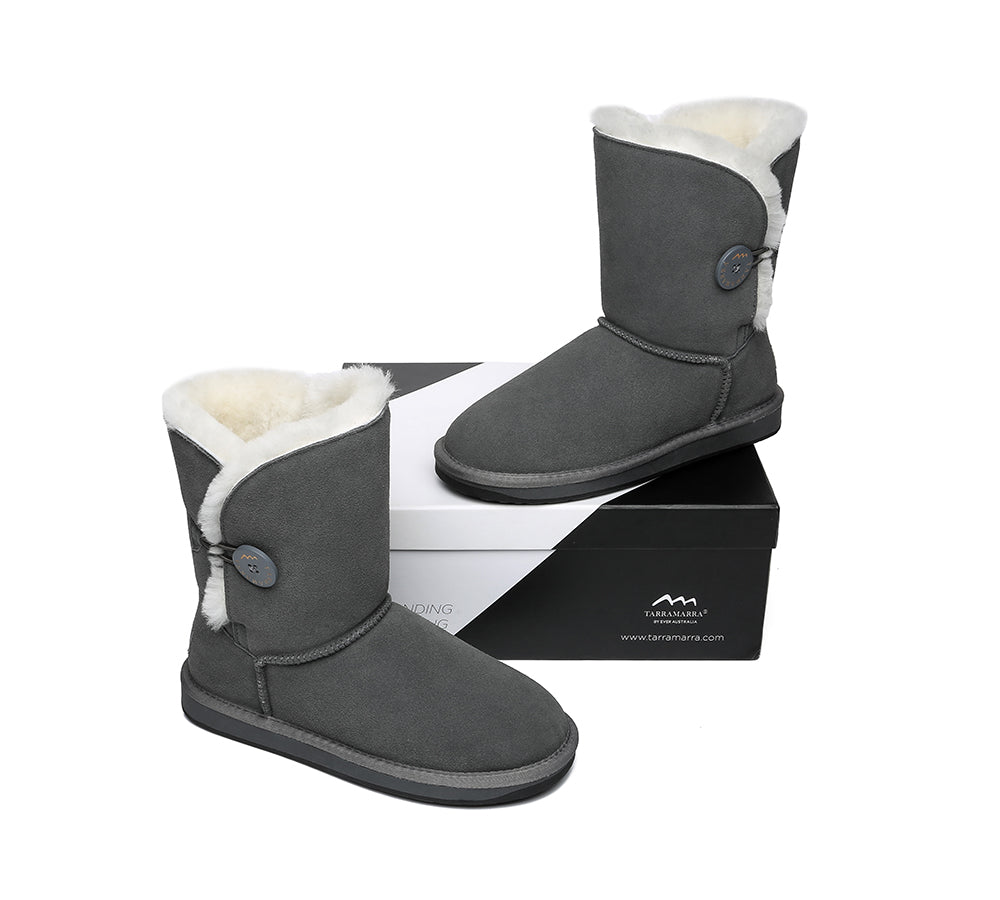 UGG Boots - TA Short Button Women Sheepskin Boots