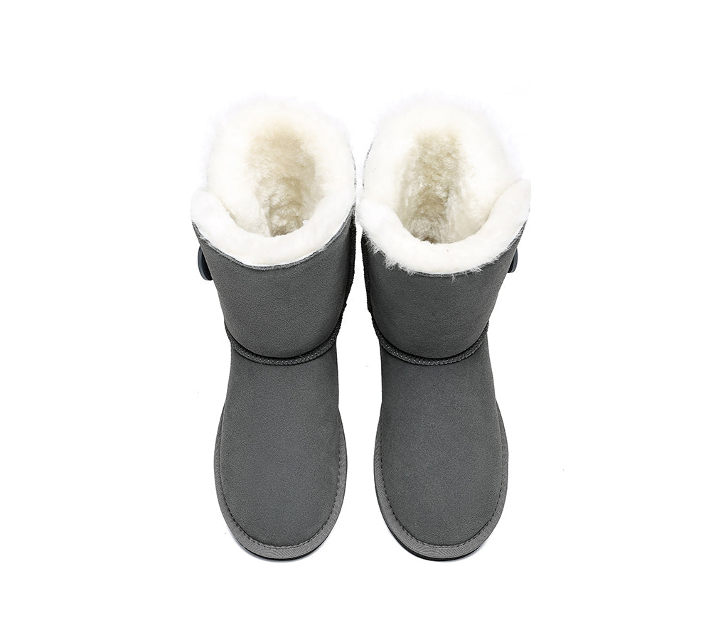 UGG Boots - TA Short Button Women Sheepskin Boots