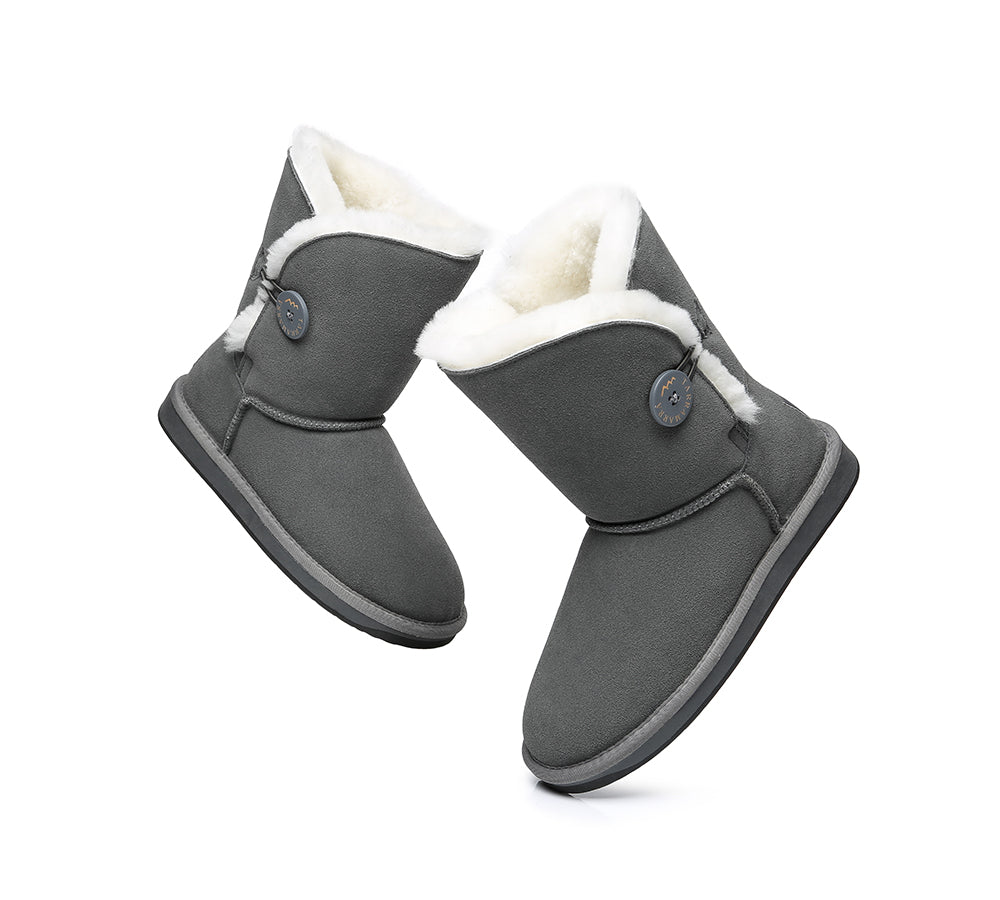 UGG Boots - TA Short Button Women Sheepskin Boots