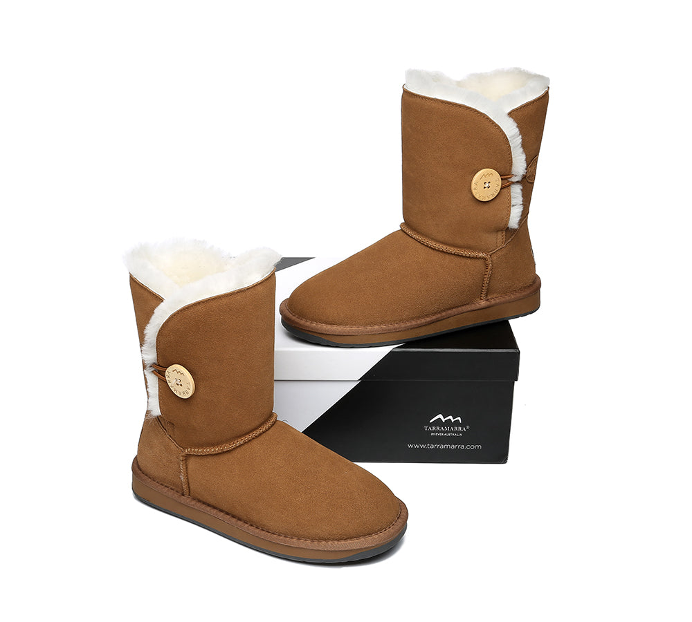 UGG Boots - TA Short Button Women Sheepskin Boots