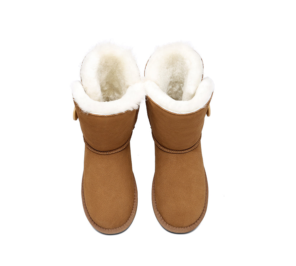 UGG Boots - TA Short Button Women Sheepskin Boots