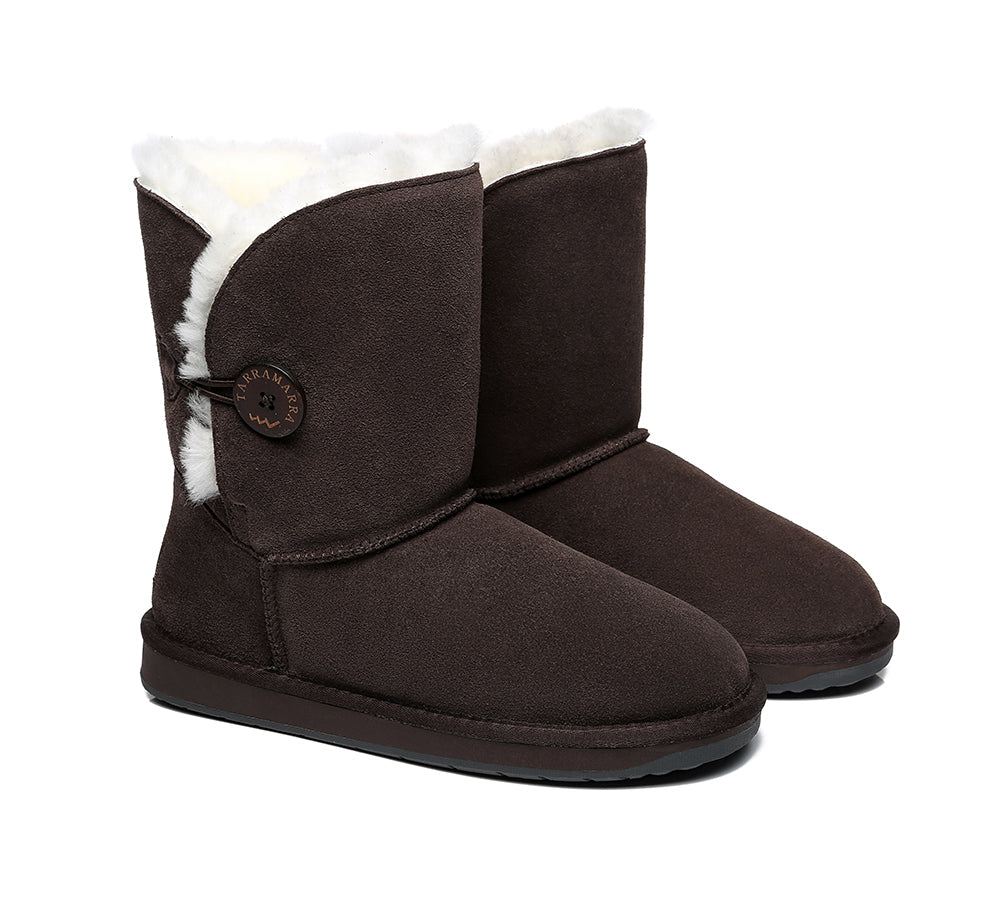 UGG Boots - TA Short Button Women Sheepskin Boots