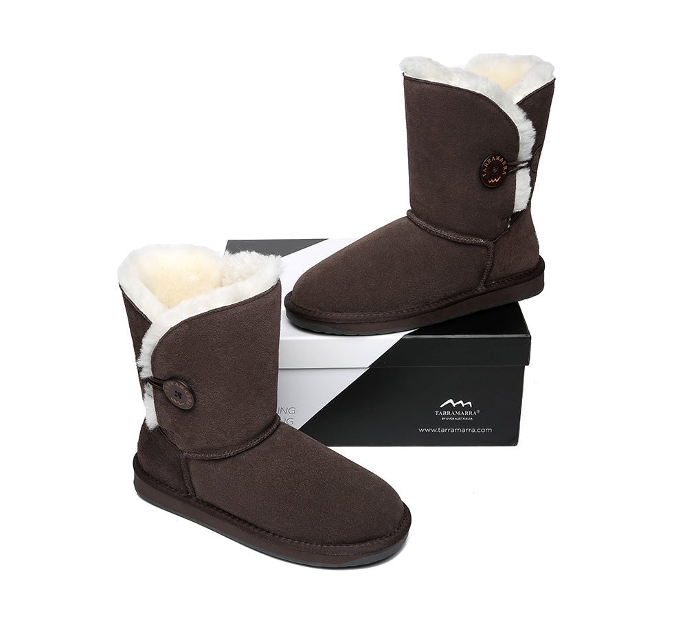 UGG Boots - TA Short Button Women Sheepskin Boots