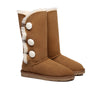 EVERAU® Tall Triple Button Sheepskin Boots Aspen - UGG Boots - Chestnut - AU Ladies 10 / AU Men 8 / EU 41 - Uggoutlet