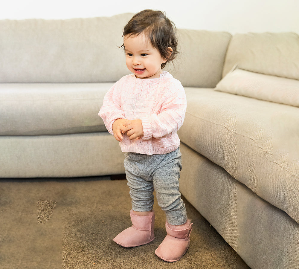 TARRAMARRA® Premium Australian Sheepskin Baby Booties - Kids Shoes - Pink - S - Uggoutlet