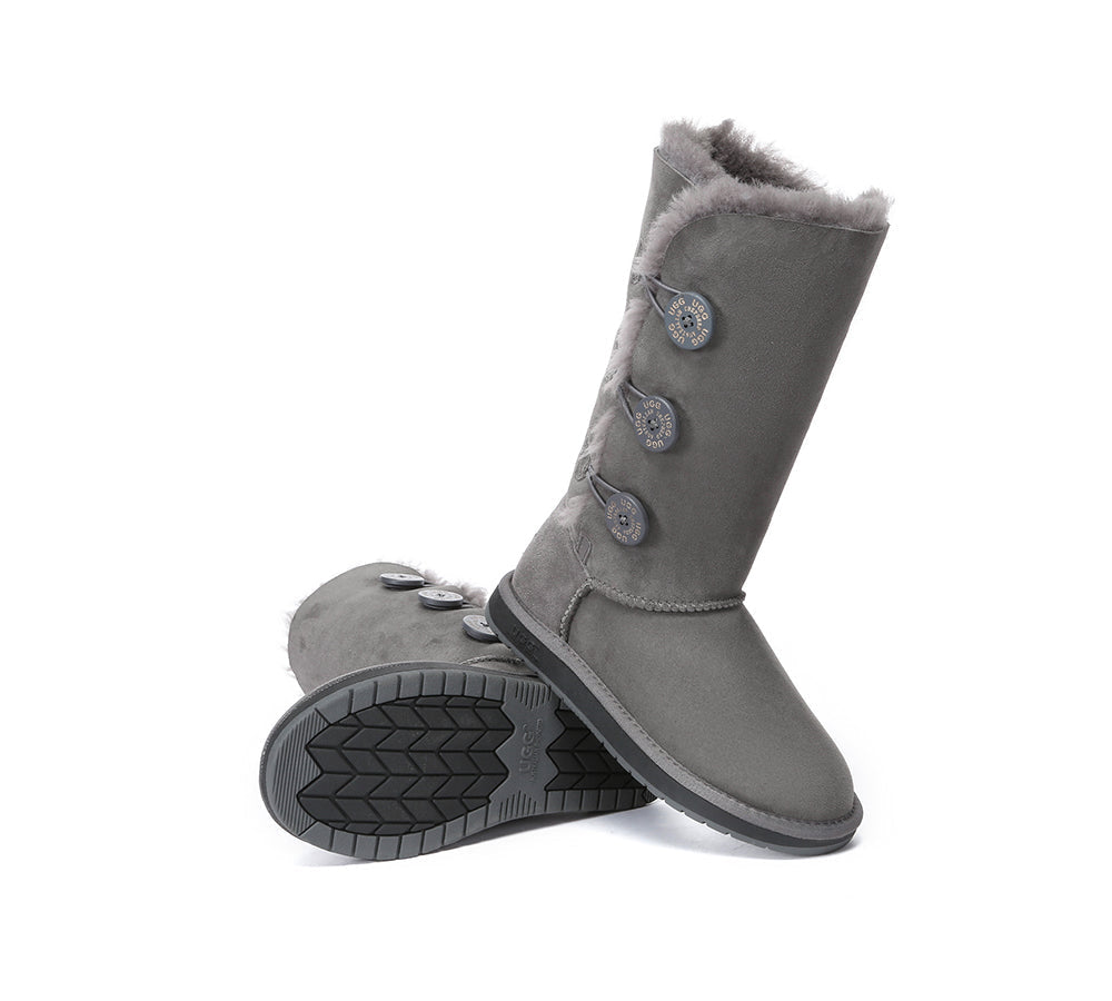 UGG Boots - UGG Boots Australia Double Face Sheepskin Tall Triple Button Boots