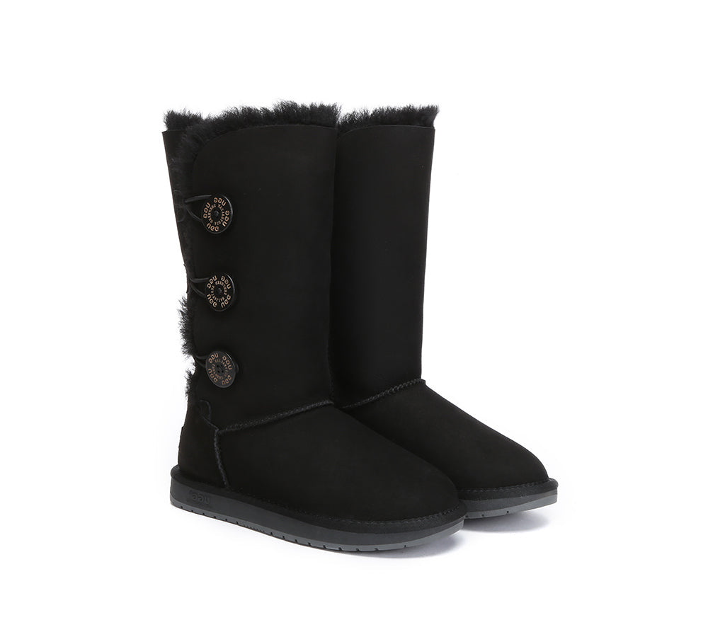 UGG Boots - UGG Boots Australia Double Face Sheepskin Tall Triple Button Boots