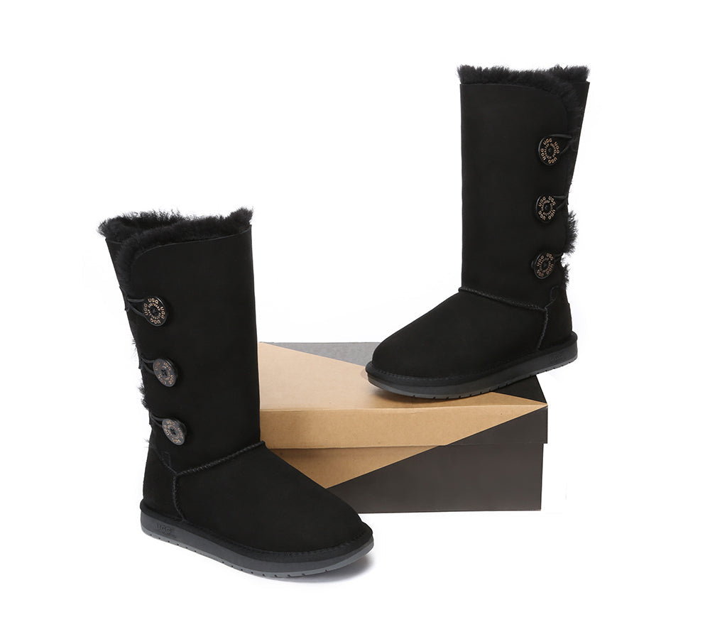 UGG Boots - UGG Boots Australia Double Face Sheepskin Tall Triple Button Boots