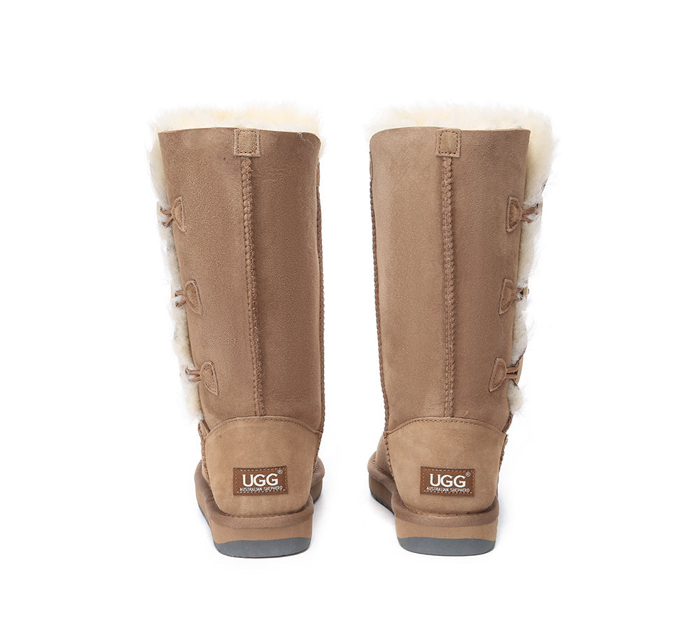 UGG Boots - UGG Boots Australia Double Face Sheepskin Tall Triple Button Boots