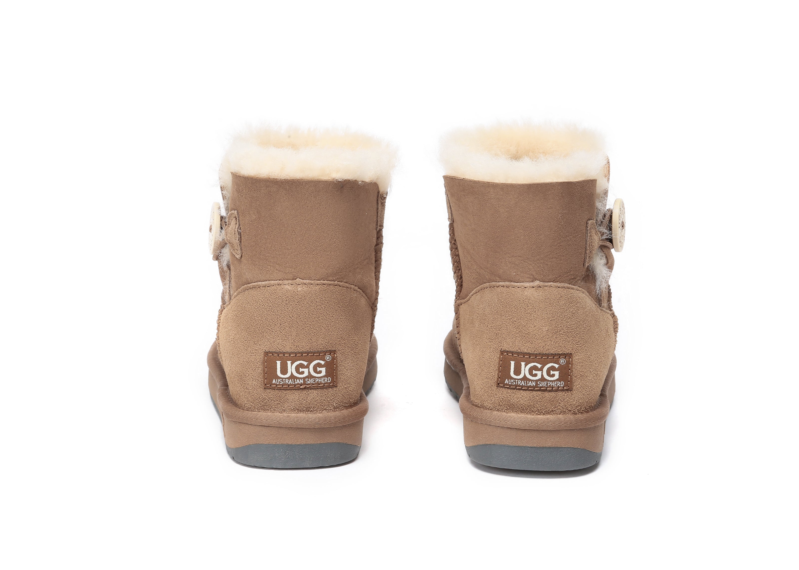 UGG Australian Shepherd® Australia Premium Double Face Sheepskin Water Resistant Mini Button Boots - UGG Boots - Chestnut - AU Ladies 10 / AU Men 8 / EU 41 - Uggoutlet