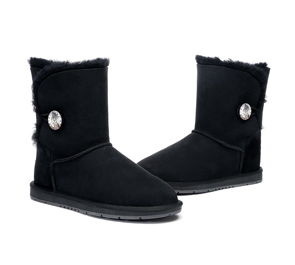 UGG Boots - UGG Boots Australian Genuine Sheepskin Short Button With Crystal