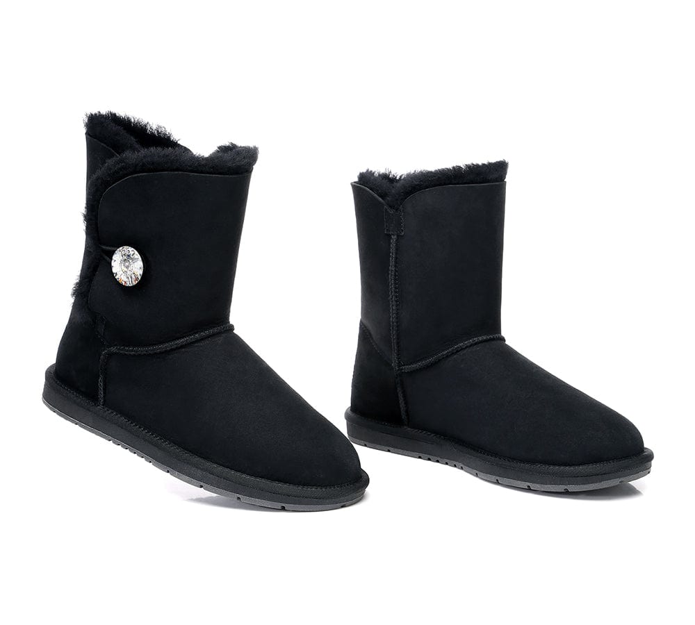 UGG Boots - UGG Boots Australian Genuine Sheepskin Short Button With Crystal