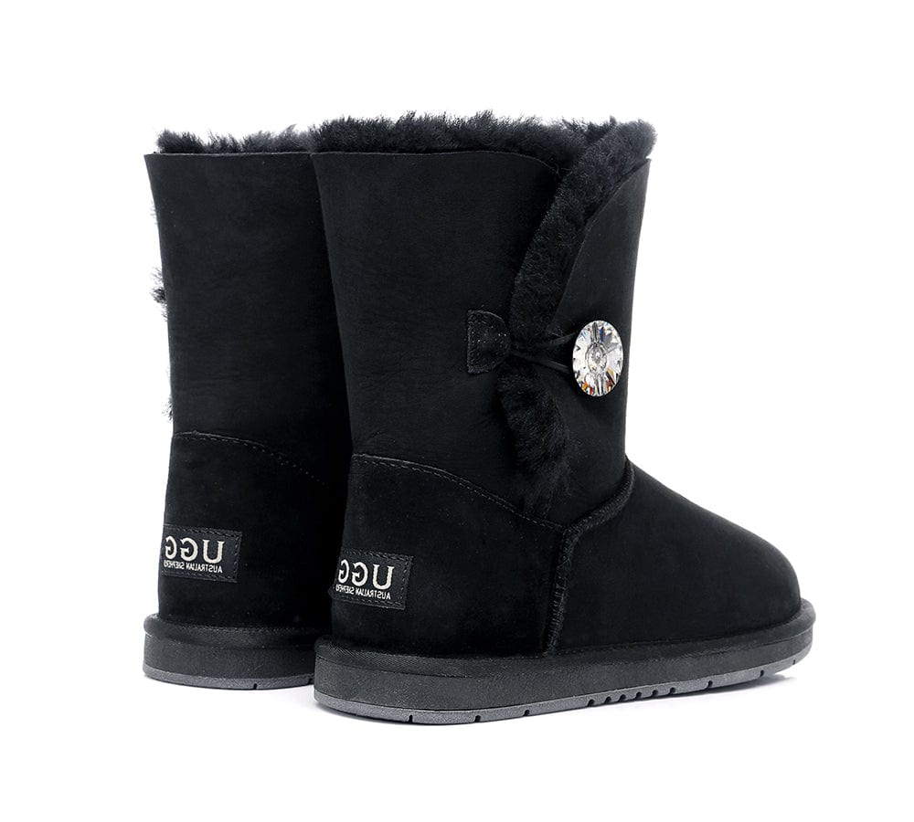 UGG Boots - UGG Boots Australian Genuine Sheepskin Short Button With Crystal