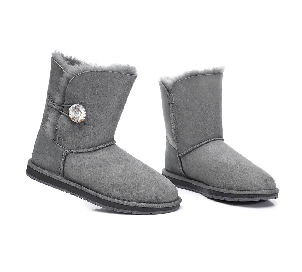 UGG Boots - UGG Boots Australian Genuine Sheepskin Short Button With Crystal