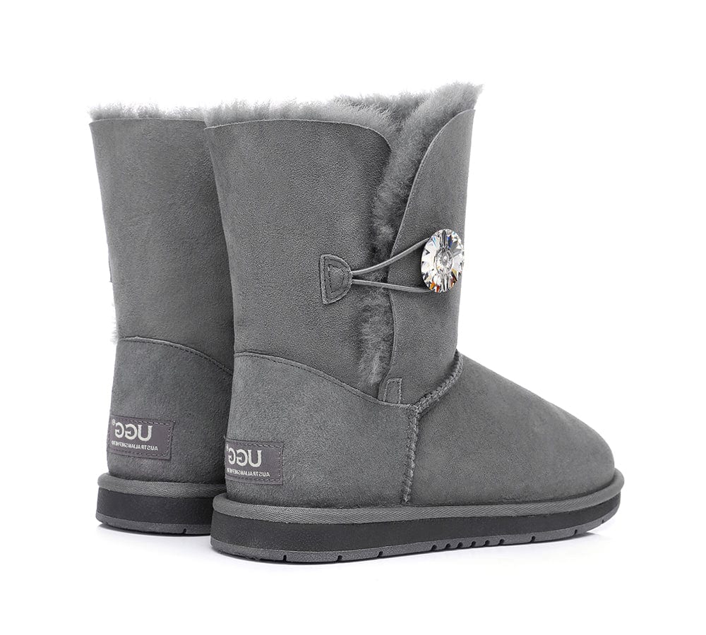 UGG Boots - UGG Boots Australian Genuine Sheepskin Short Button With Crystal