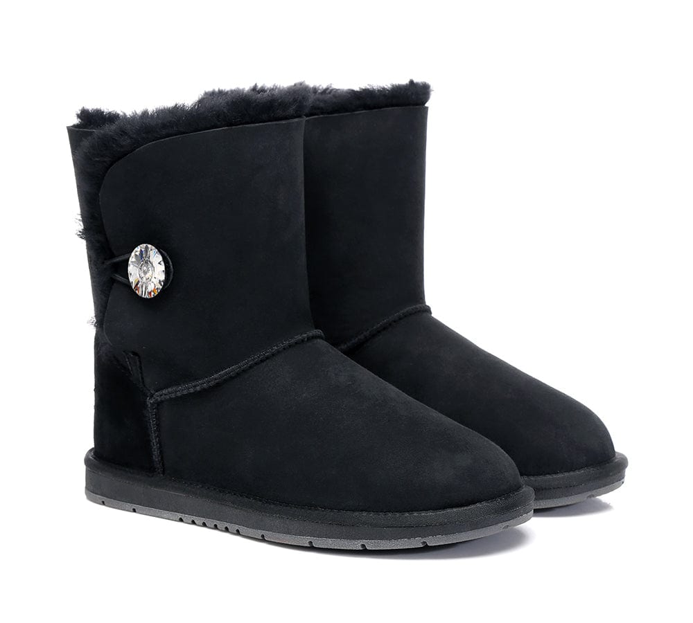 UGG Boots - UGG Boots Australian Genuine Sheepskin Short Button With Crystal