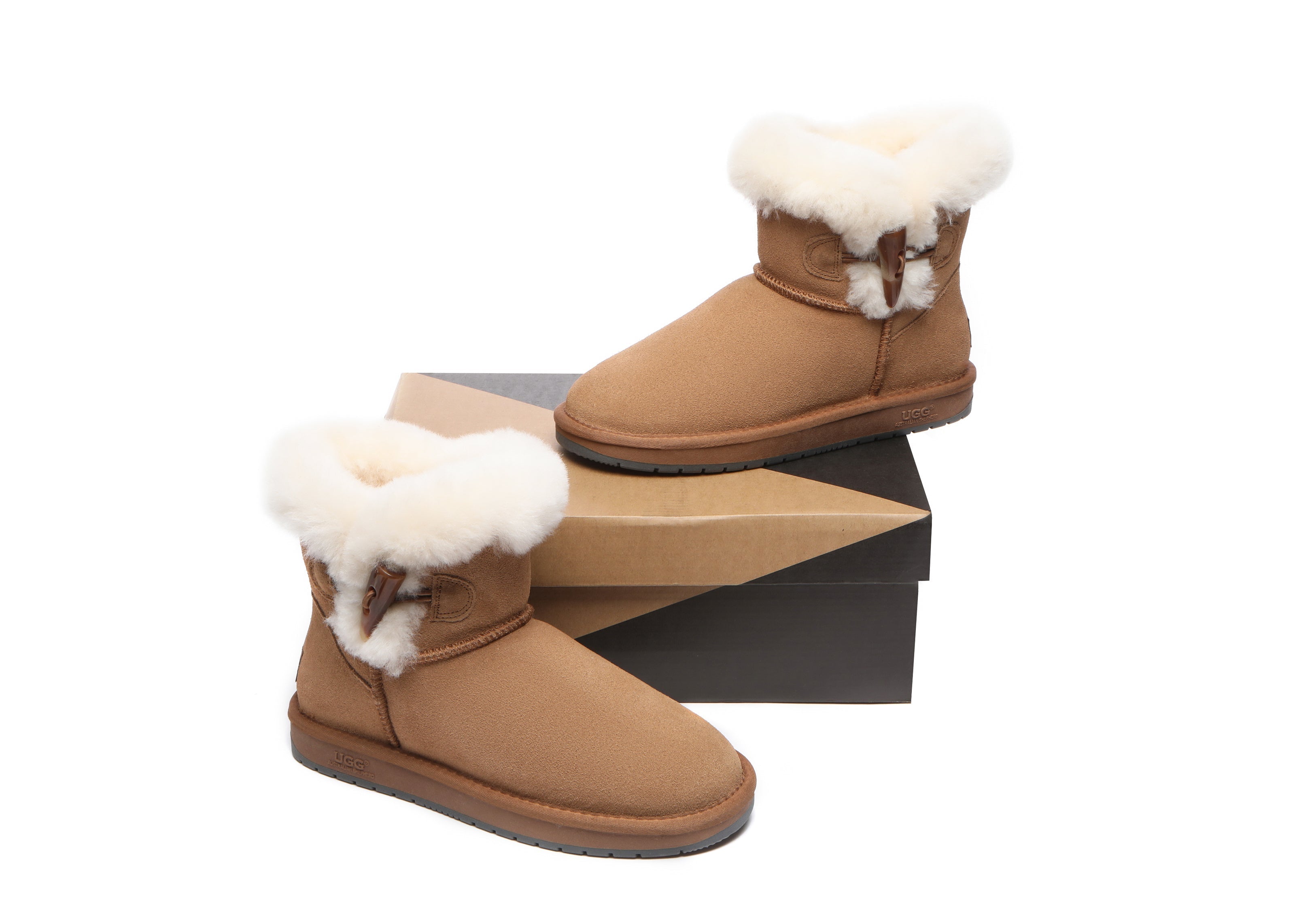 UGG Boots - Ugg Boots Mini Women Tiara Sheepskin Horn Toggle Closure