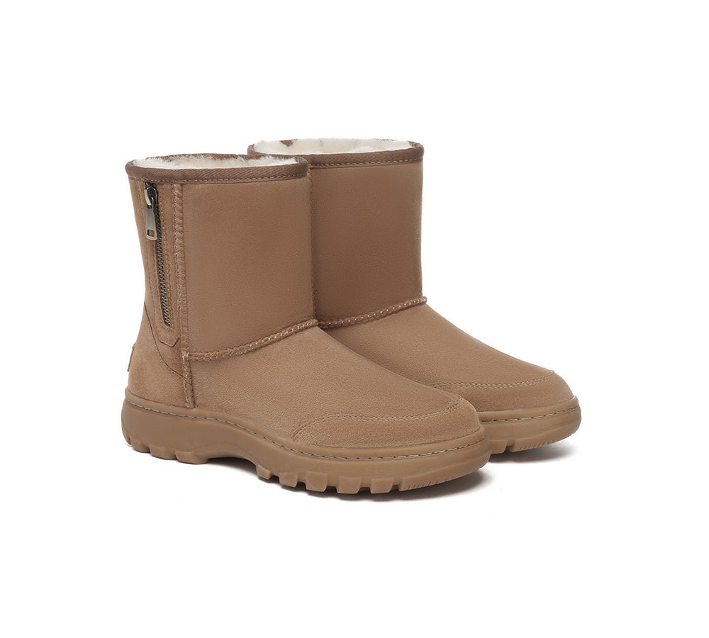 UGG AUSTRALIAN SHEPHERD® Sheepskin Wool Zipper Short Outdoor Boots - UGG Boots - Chestnut - AU Ladies 10 / AU Men 8 / EU 41 - Uggoutlet