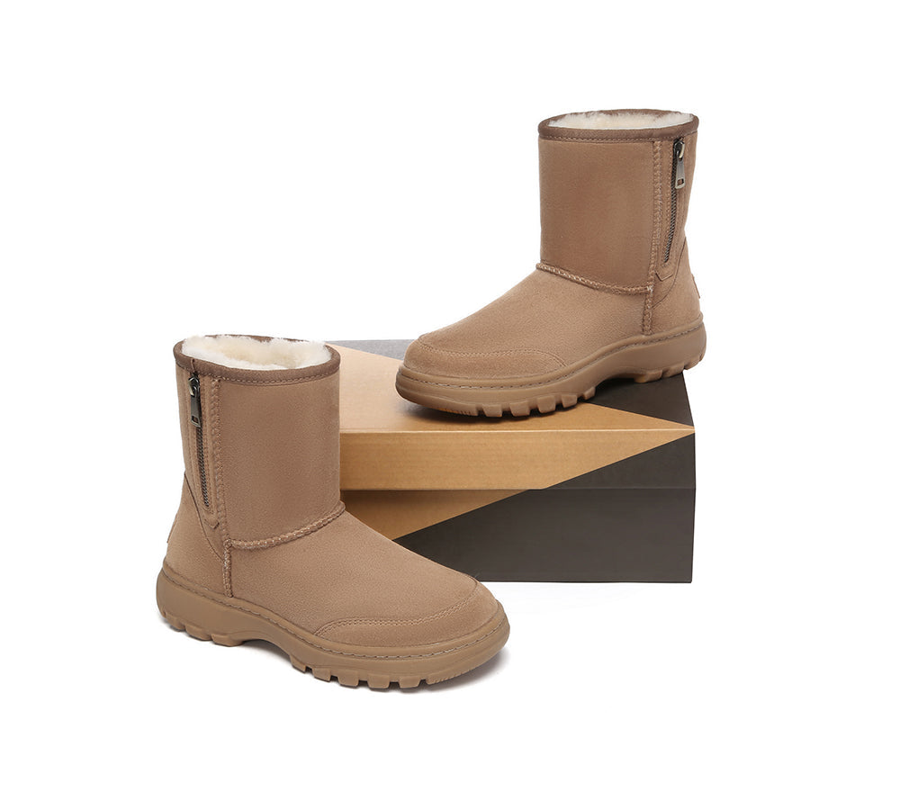 UGG Boots - UGG Boots Sheepskin Wool Zipper Short Outdoor Boots