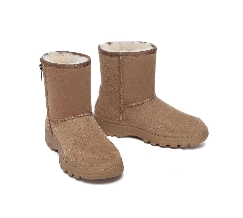 UGG Boots - UGG Boots Sheepskin Wool Zipper Short Outdoor Boots