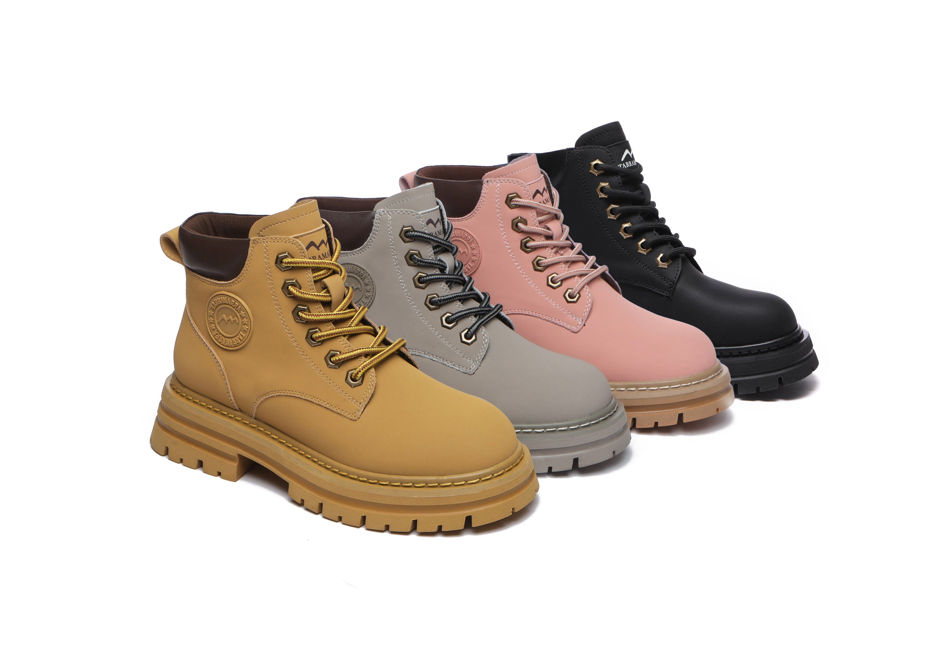 TARRAMARRA® Ugg Lace-Up Leather Boots Aubrey - Boots - Chestnut - AU Ladies 4 / AU Men 2 / EU 35 - Uggoutlet