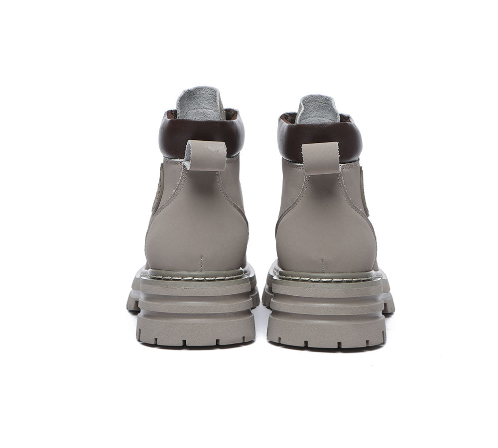 TARRAMARRA® Ugg Lace-Up Leather Boots Aubrey - Boots - Grey - AU Ladies 10 / AU Men 8 / EU 41 - Uggoutlet