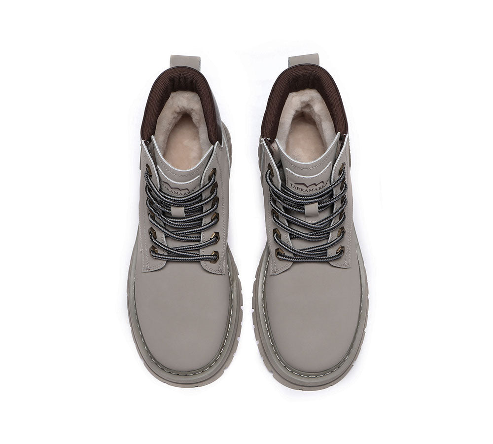 TARRAMARRA® Ugg Lace-Up Leather Boots Aubrey - Boots - Grey - AU Ladies 10 / AU Men 8 / EU 41 - Uggoutlet