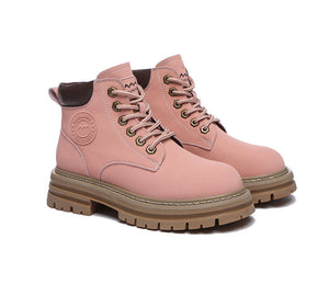 TARRAMARRA® Ugg Lace-Up Leather Boots Aubrey - Boots - Pink - AU Ladies 10 / AU Men 8 / EU 41 - Uggoutlet