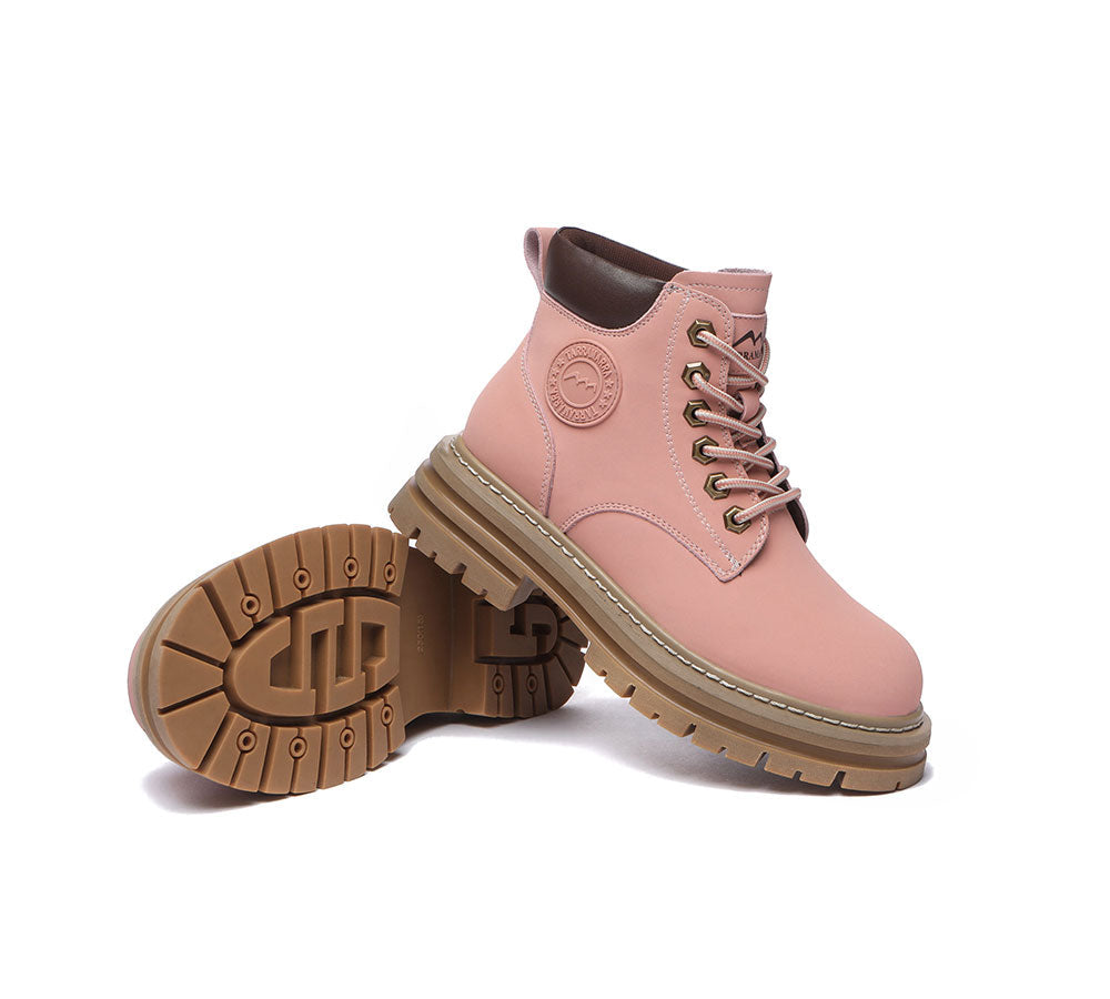 TARRAMARRA® Ugg Lace-Up Leather Boots Aubrey - Boots - Pink - AU Ladies 10 / AU Men 8 / EU 41 - Uggoutlet