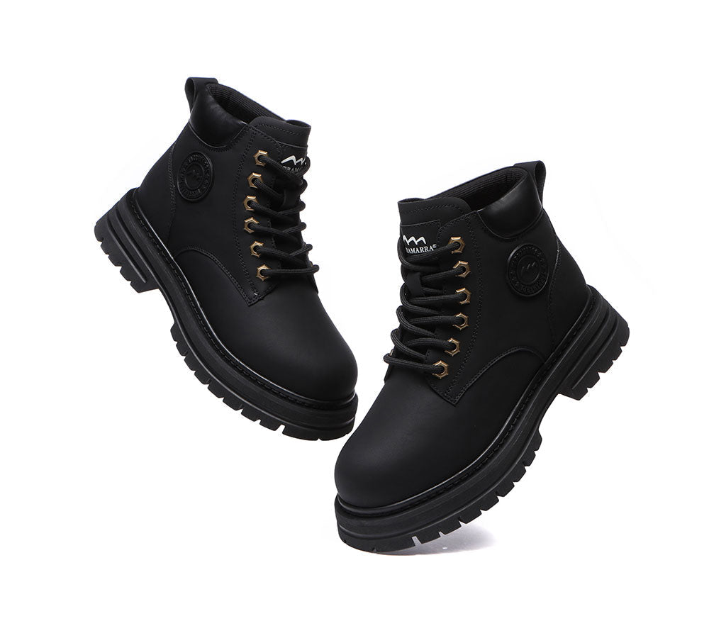 TARRAMARRA® Ugg Lace-Up Leather Boots Aubrey - Boots - Black - AU Ladies 10 / AU Men 8 / EU 41 - Uggoutlet