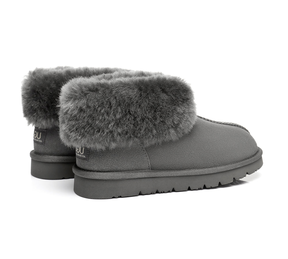 UGG Boots - UGG Slippers Mallow Double Face Sheepskin, Unisex Ankle Collar Slipper