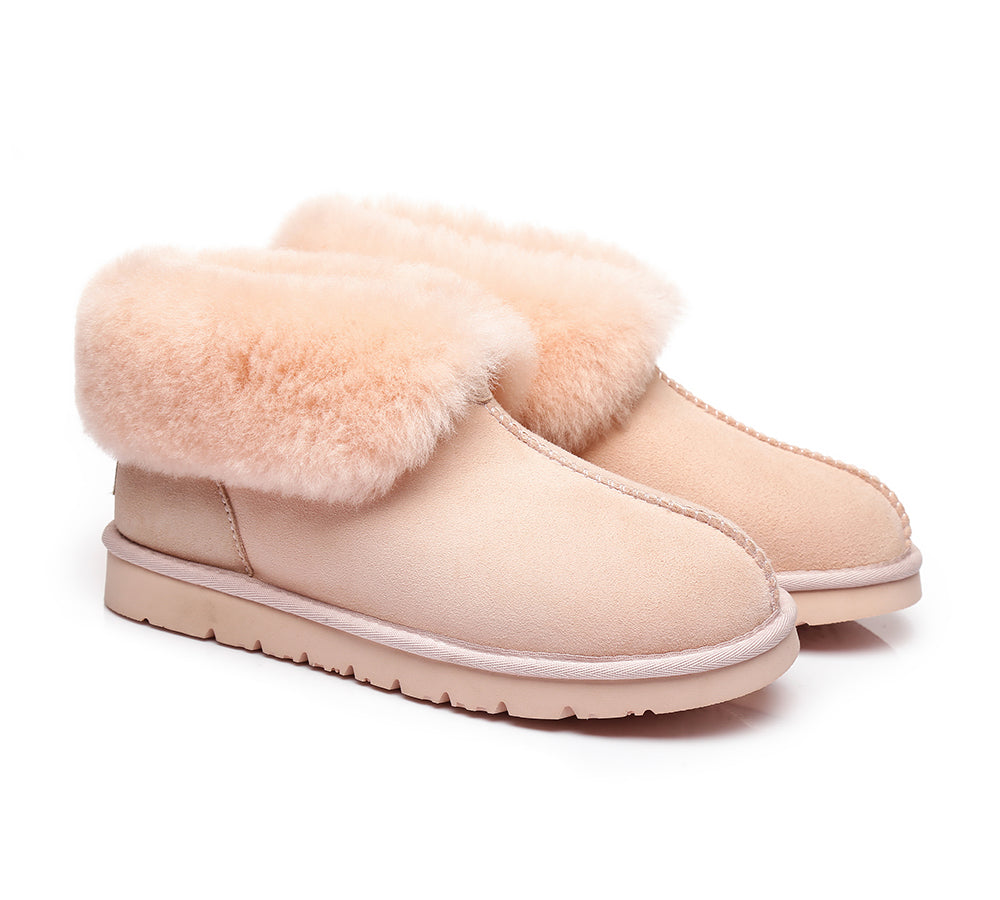 UGG Boots - UGG Slippers Mallow Double Face Sheepskin, Unisex Ankle Collar Slipper