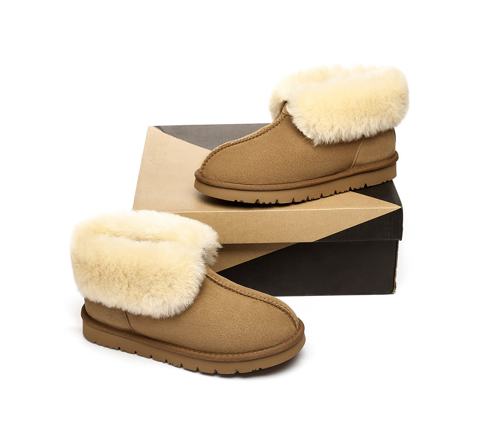 UGG Boots - UGG Slippers Mallow Double Face Sheepskin, Unisex Ankle Collar Slipper