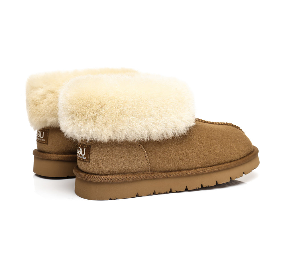 UGG Boots - UGG Slippers Mallow Double Face Sheepskin, Unisex Ankle Collar Slipper