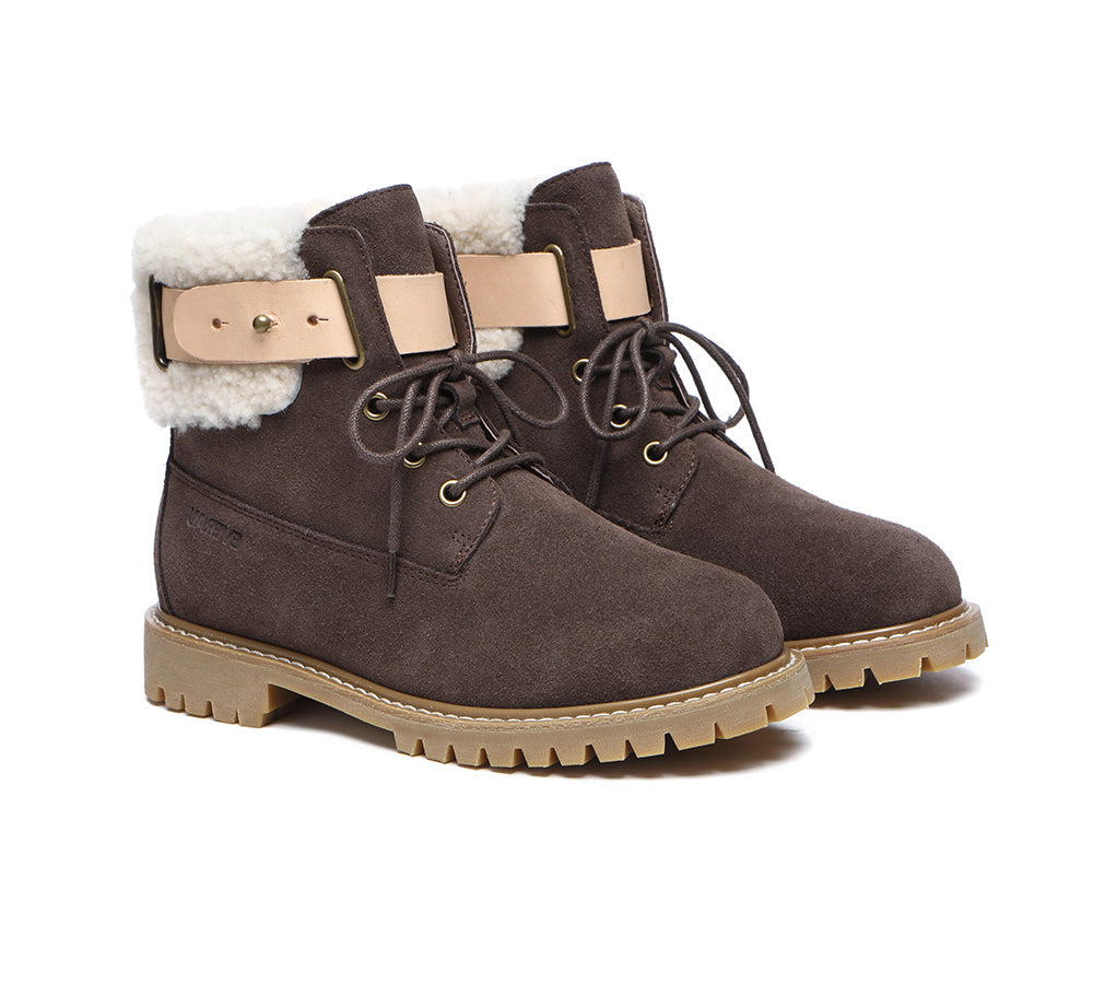 UGG Boots Women Sheepskin Wool Suede Hiking Boots Martin Uggoutlet