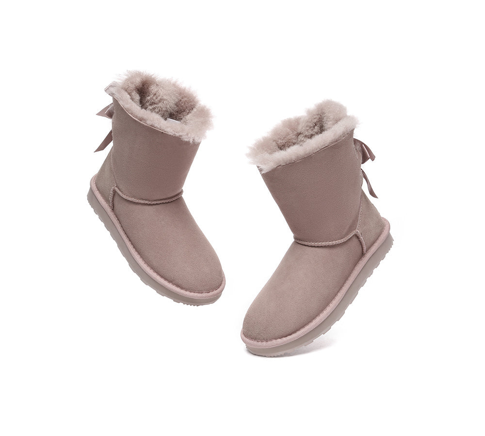 UGG Boots - Urban UGG Boots Double Faced Sheepskin Short Back Bow