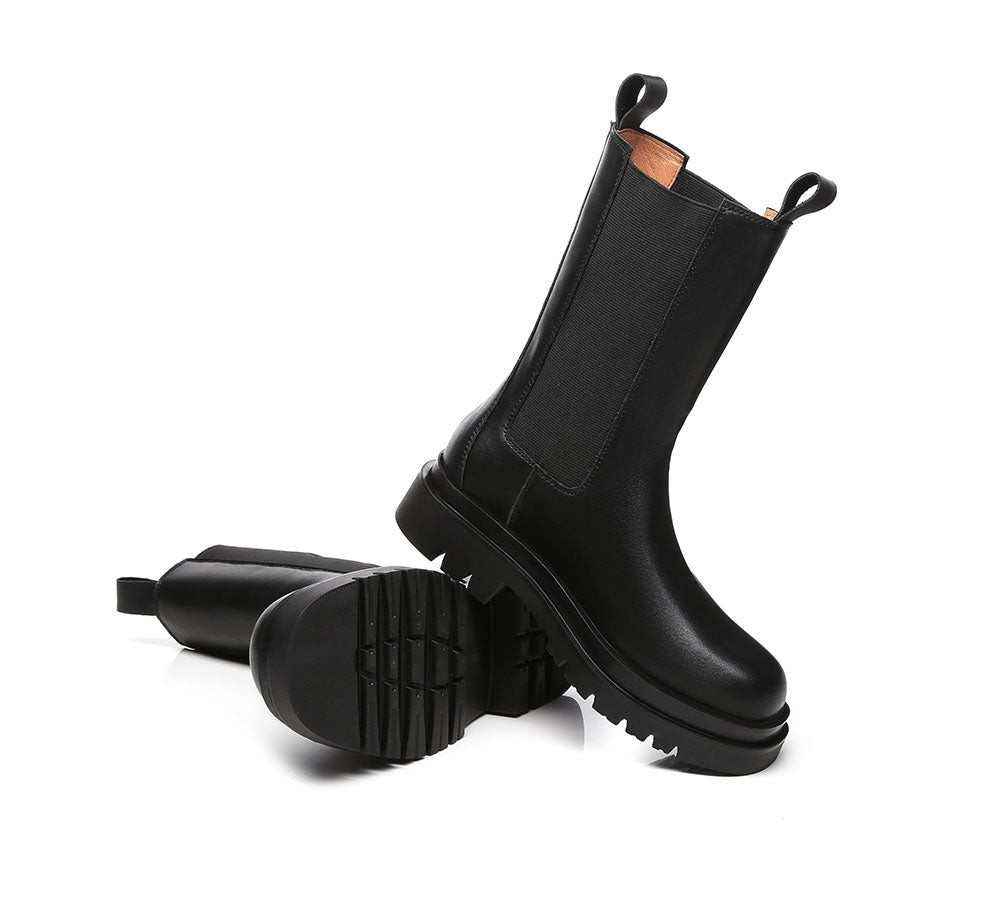TARRAMARRA® Women Black Ankle Boots Block Heel Leather Lining Sherry - Leather Boots - Black - AU Ladies 4 / AU Men 2 / EU 35 - Uggoutlet