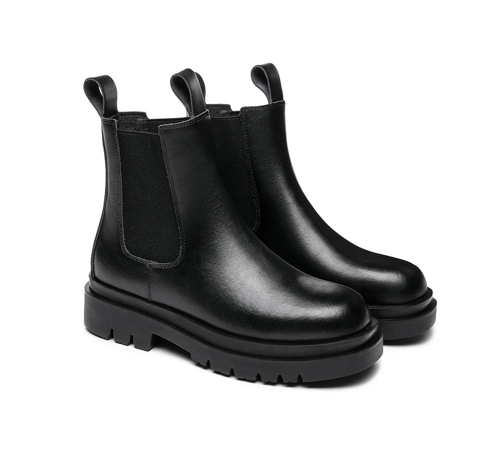 TARRAMARRA® Women Black Boots Block Heel Leather Lining Vanya - Leather Boots - Black - AU Ladies 4 / AU Men 2 / EU 35 - Uggoutlet