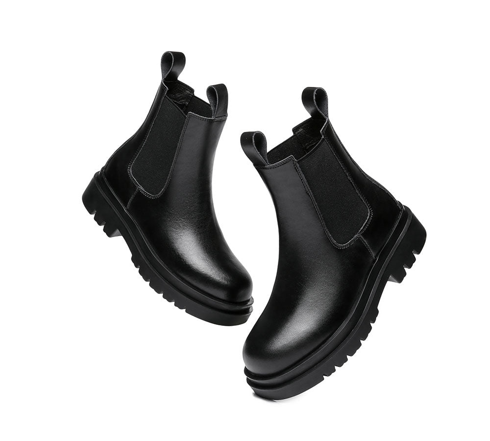 TARRAMARRA® Women Black Boots Block Heel Leather Lining Vanya - Leather Boots - Black - AU Ladies 4 / AU Men 2 / EU 35 - Uggoutlet