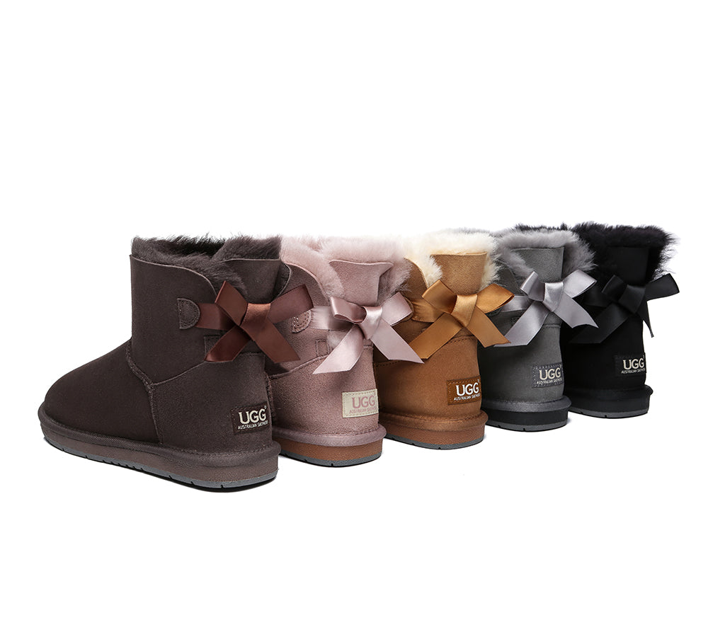 UGG Boots - Women Mini Ugg Boots With Single Back Bow