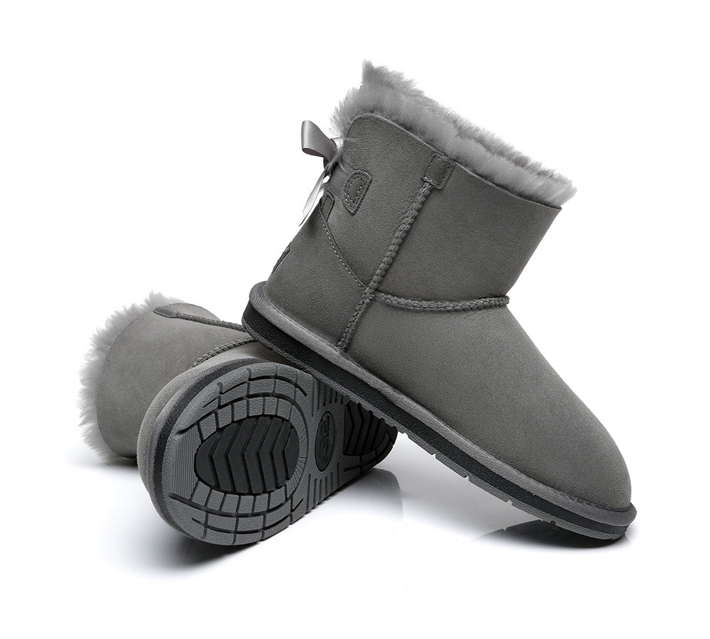 UGG Boots - Women Mini Ugg Boots With Single Back Bow