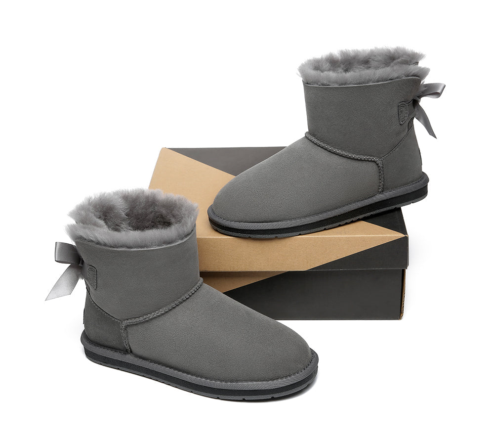 UGG Boots - Women Mini Ugg Boots With Single Back Bow