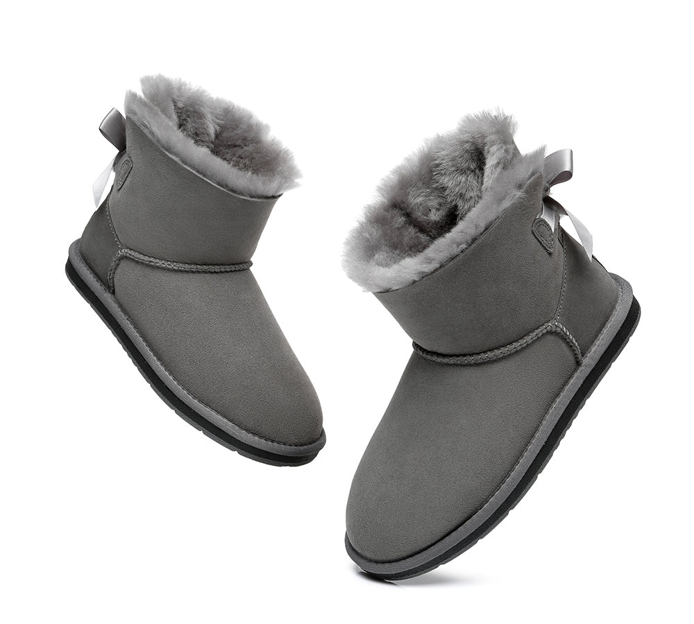 UGG Boots - Women Mini Ugg Boots With Single Back Bow